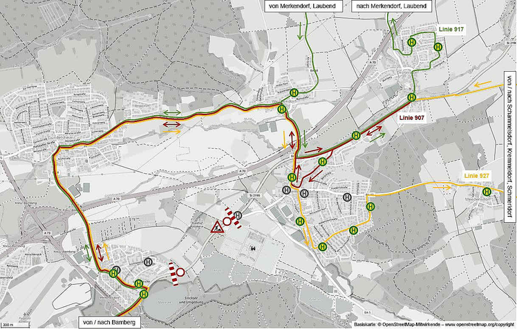 Details zur Sperrung der Staatsstraße zwischen Memmelsdorf und Bamberg | © Gemeinde Memmelsdorf